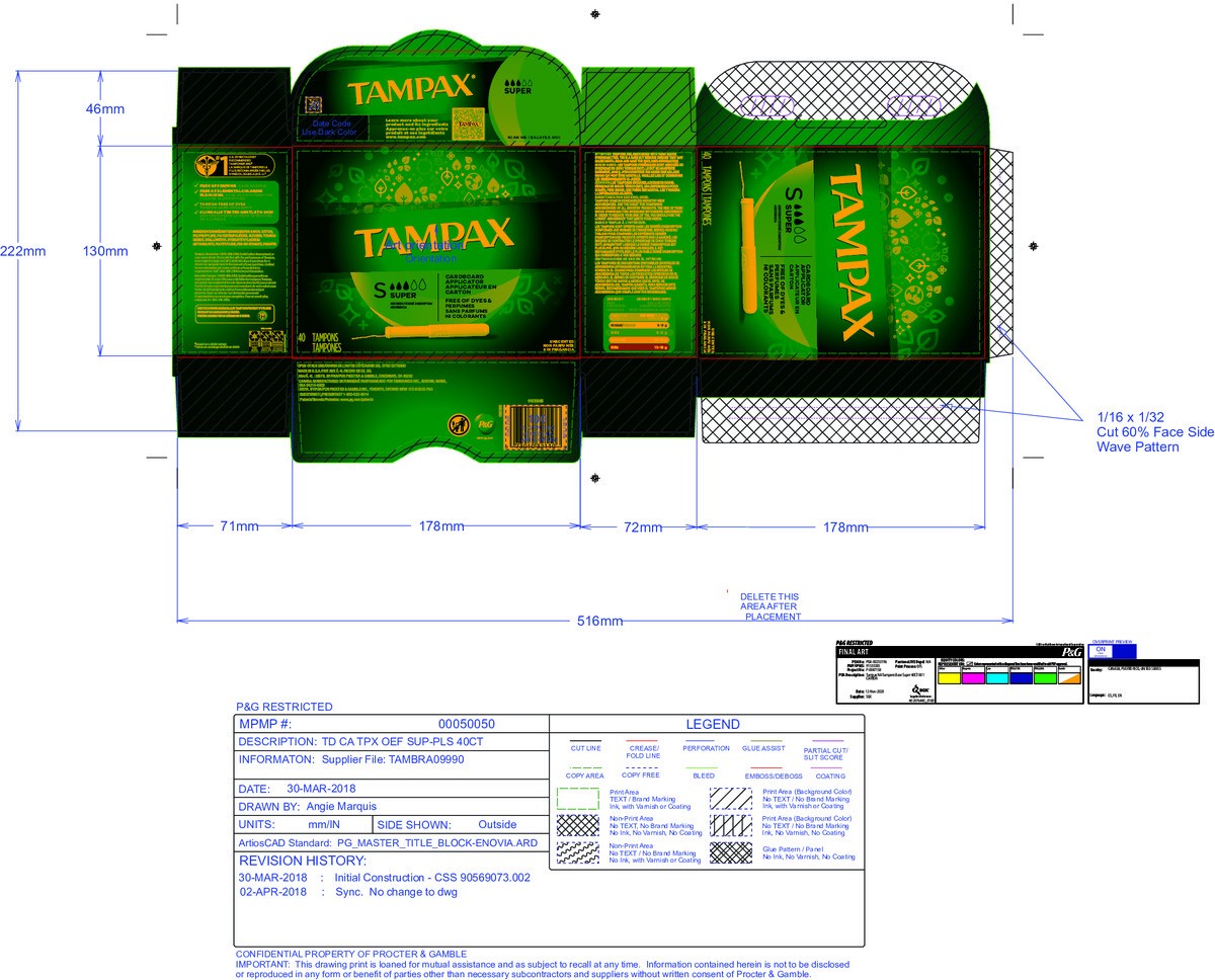 slide 8 of 9, Tampax Anti-Slip Grip Cardboard Applicator Super Absorbency Tampons, 40 ct