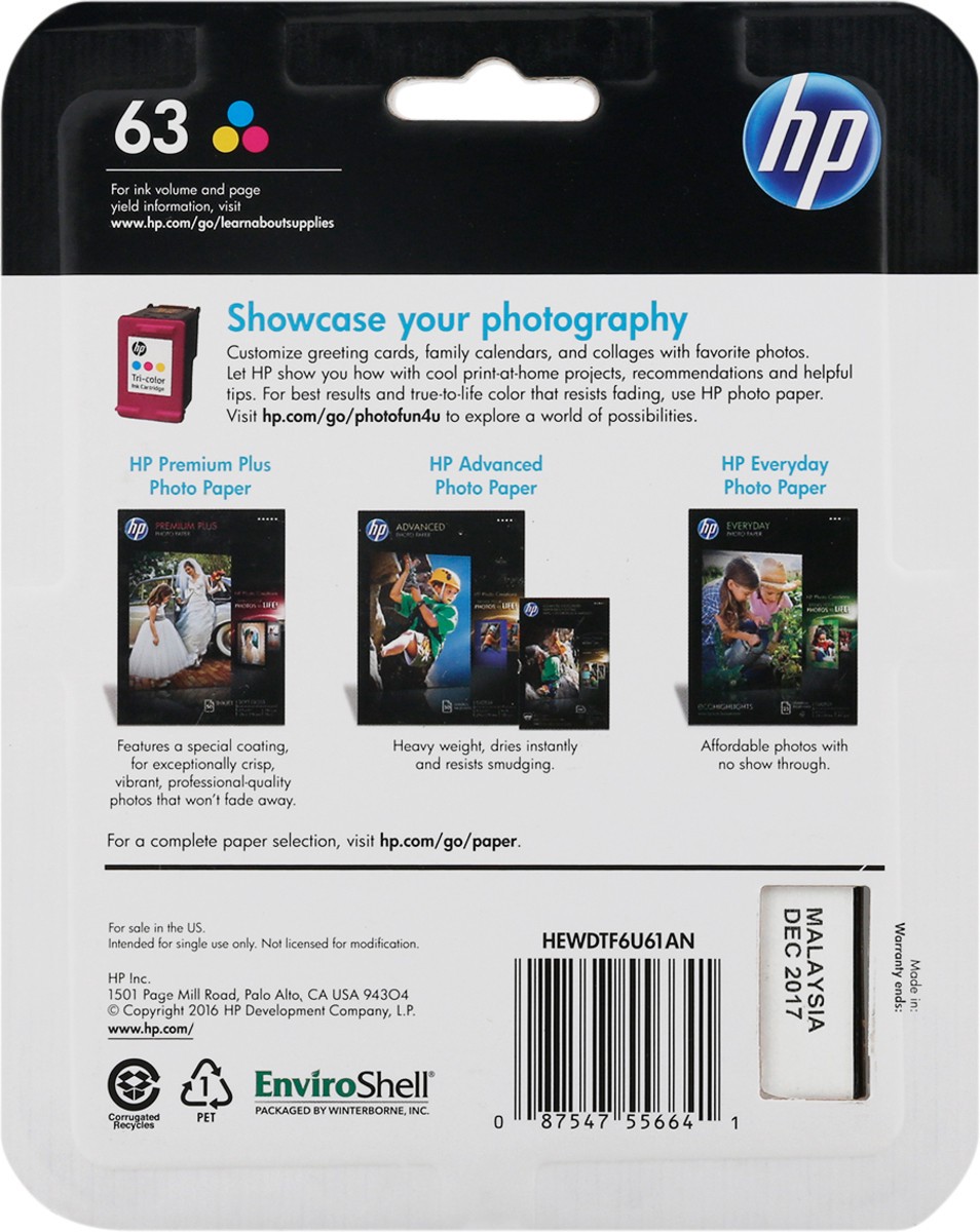 slide 7 of 11, HP Tri-Color 63 Ink Cartridge 1 ea, 1 ct