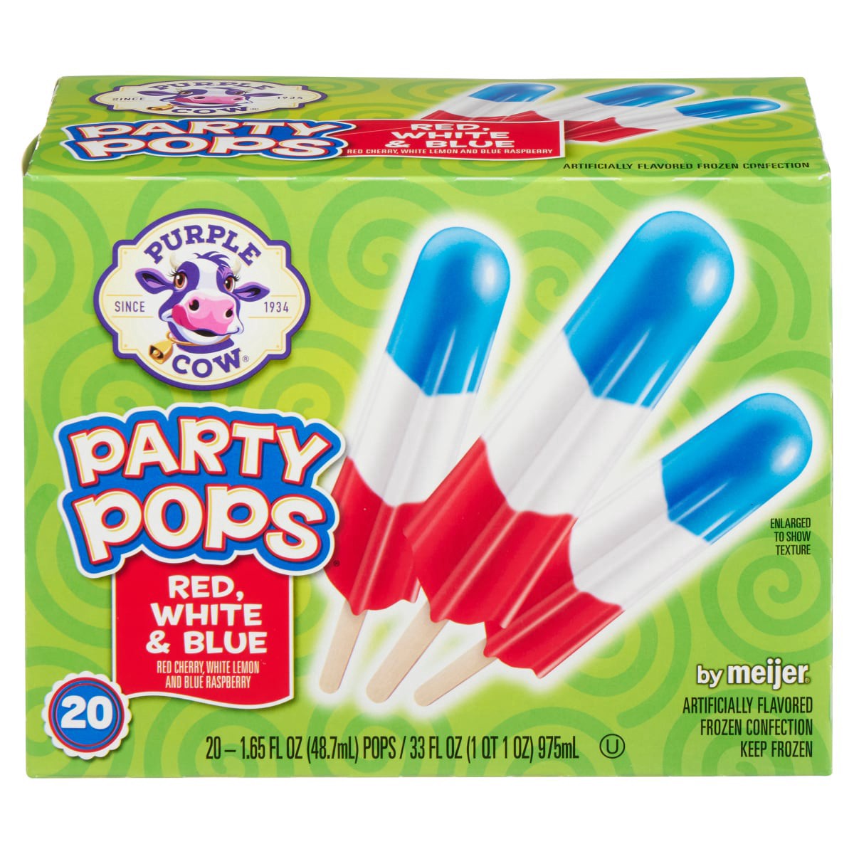 slide 1 of 21, Purple Cow Red White & Blue Party Pops, 20 ct