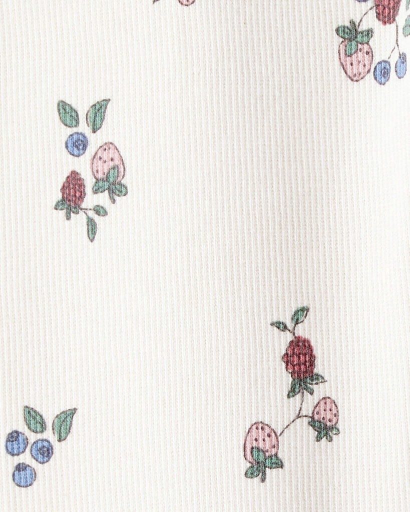 slide 4 of 4, Littleplanet Toddler Organic Cotton Ribbed Knit Pants in Berry Blossom Print Berry Blossom 4T, 1 ct