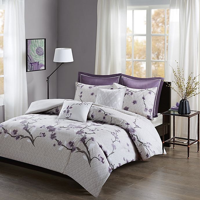 slide 1 of 6, Madison Park Holly Full/Queen Duvet Cover Set - Purple, 1 ct