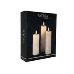 Patria 2" LED Pillar Set of 3, Ivory