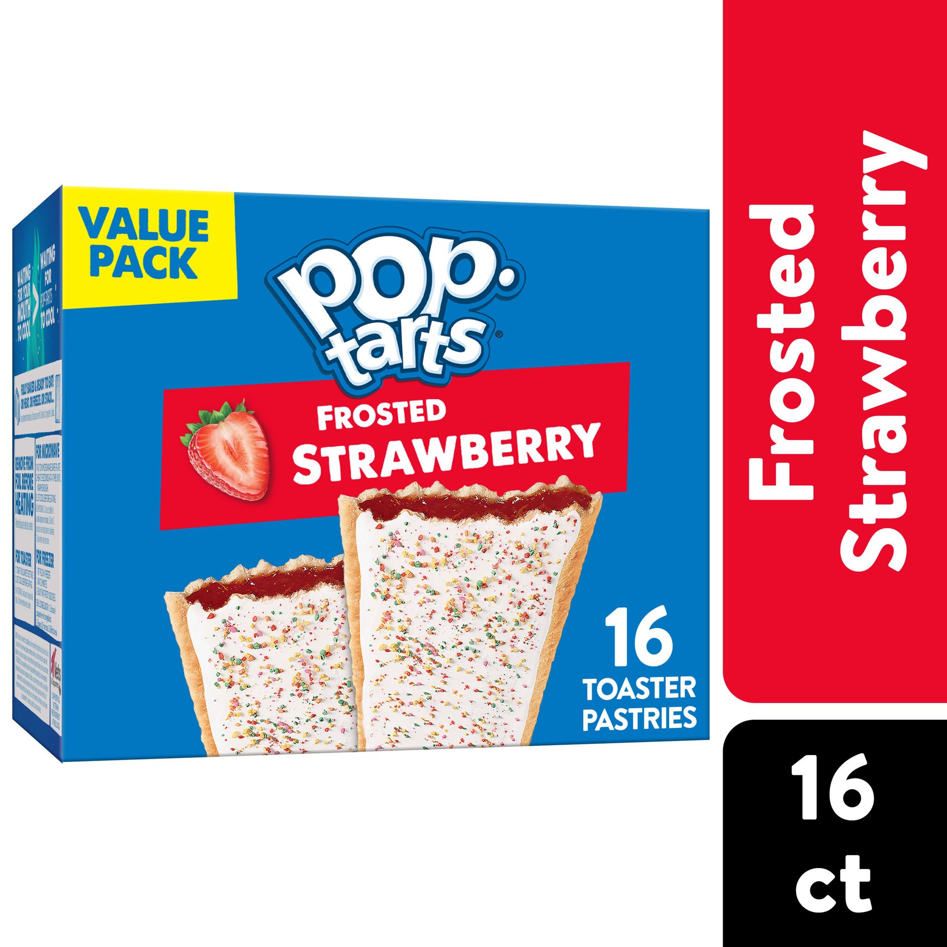 slide 1 of 5, Pop-Tarts Toaster Pastries, Breakfast Foods, Kids Snacks, Value Pack, Frosted Strawberry, 27oz Box, 16 Pop-Tarts, 27 oz