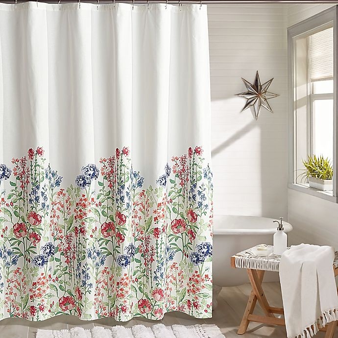 slide 1 of 2, Peri Home Emma Floral Shower Curtain, 1 ct