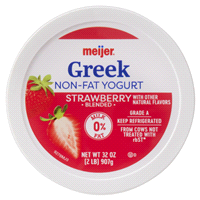 slide 3 of 13, Meijer Strawberry Non Fat Greek Yogurt, 32 oz