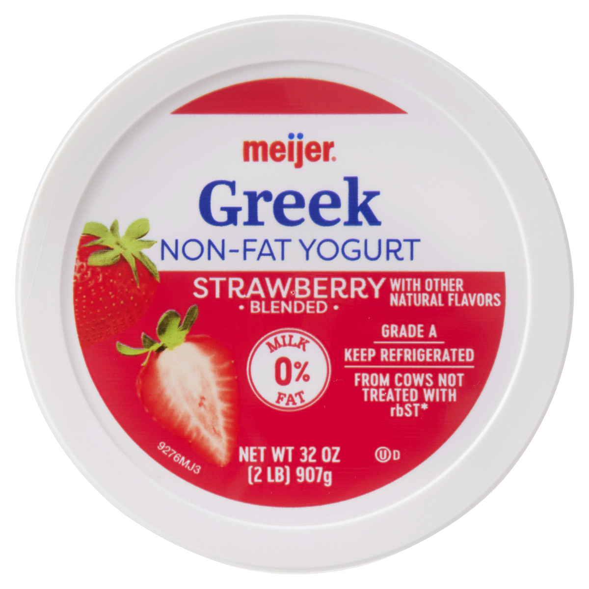 slide 5 of 13, Meijer Strawberry Non Fat Greek Yogurt, 32 oz