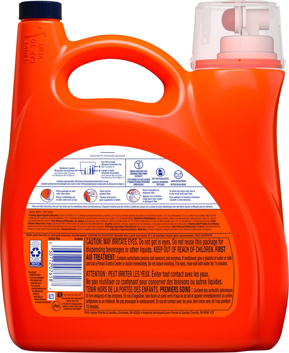 slide 3 of 4, Tide Liquid Laundry Detergent, Original, 100 loads, 146 fl oz, HE Compatible, 1 ct