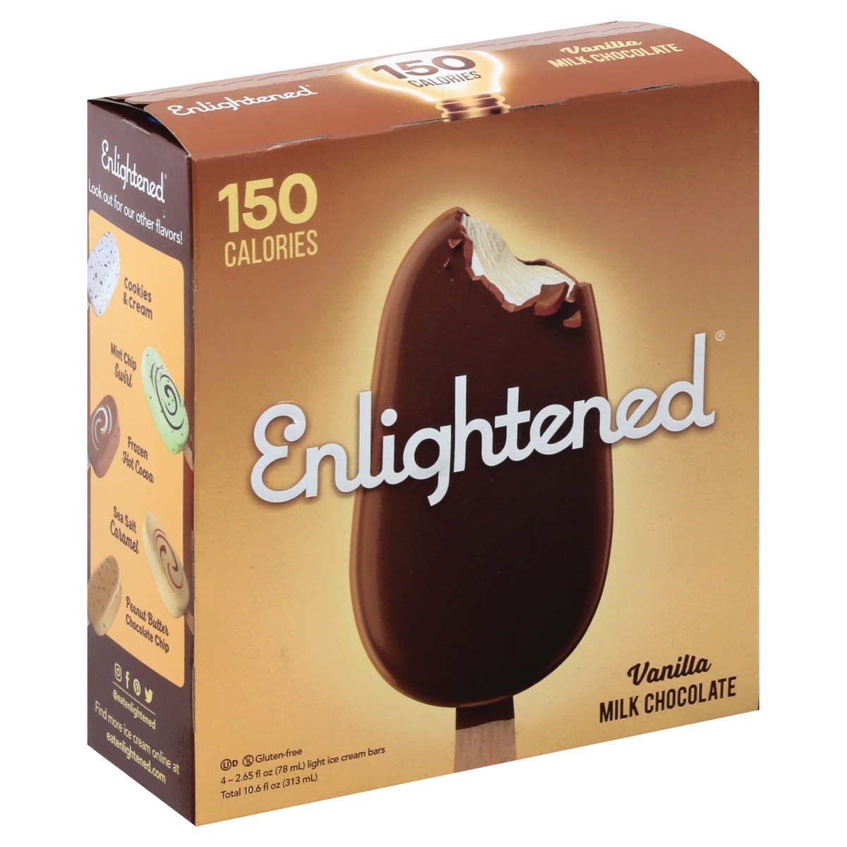 slide 2 of 5, Enlightened Vanilla Milk Chocolate Ice Cream Bars, 3 ct