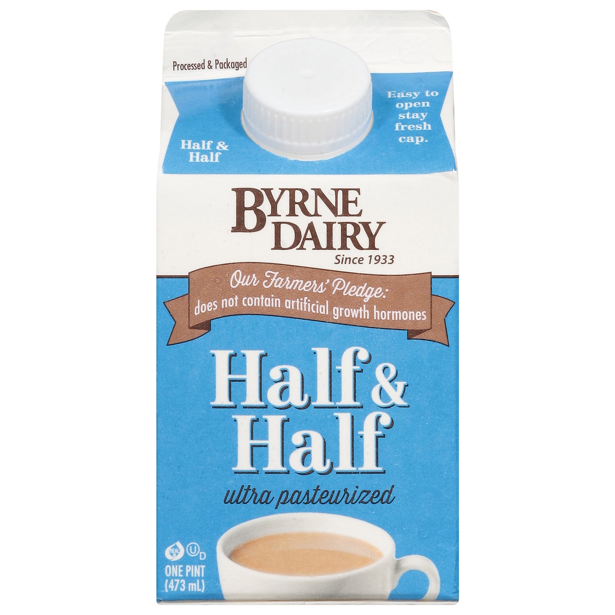 slide 1 of 14, Byrne Dairy Ultra Pasteurized Half & Half 1 pint, 16 oz