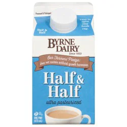 Byrne Dairy Ultra Pasteurized Half & Half 1 pint