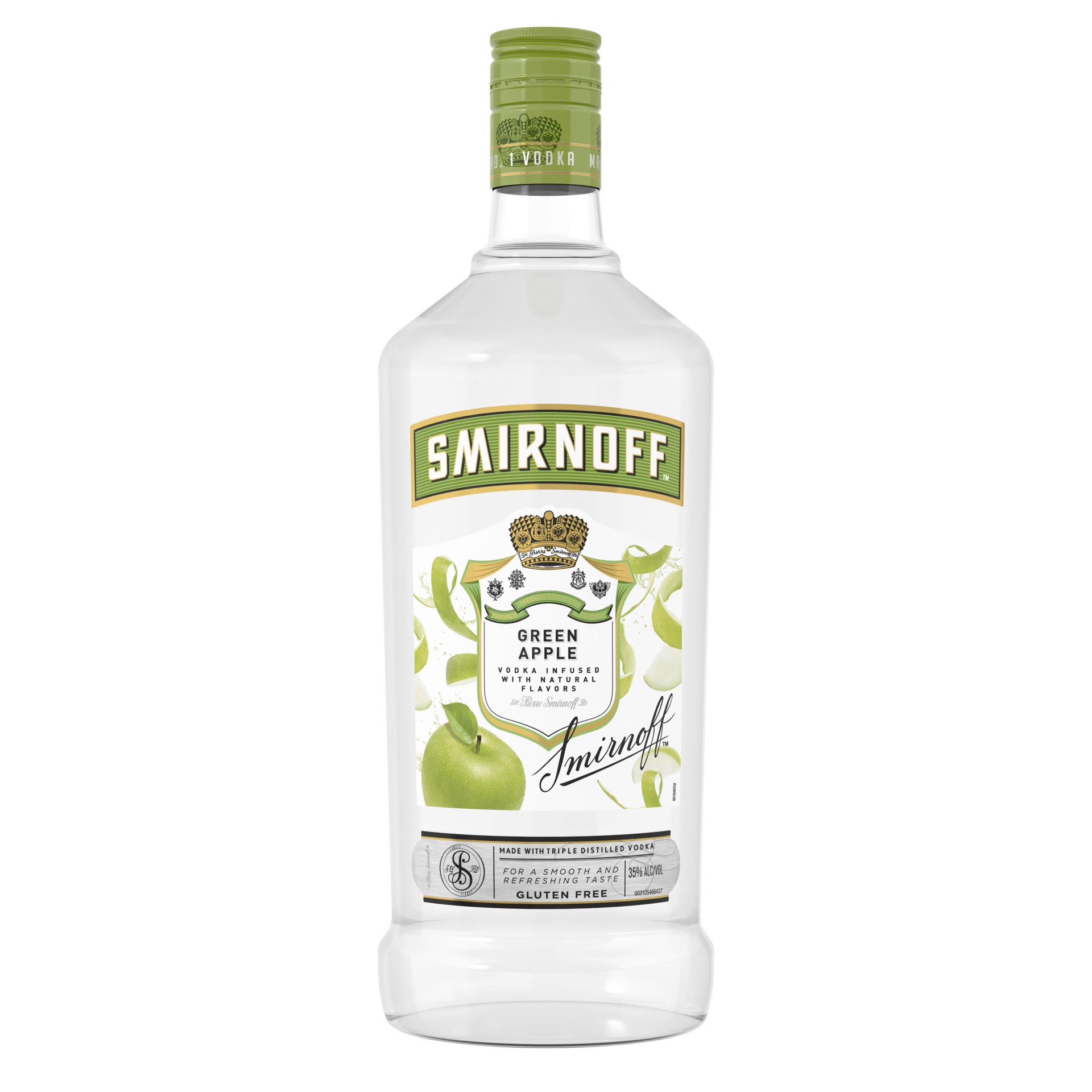 slide 1 of 3, Smirnoff Green Apple (Vodka Infused With Natural Flavors), 1.75 L, 1.75 liter