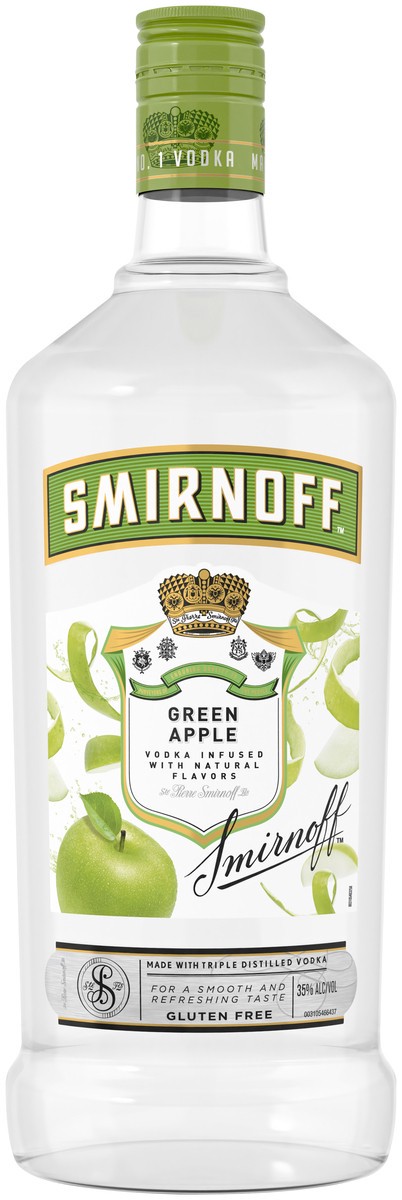 slide 1 of 3, Smirnoff Green Apple Vodka, 1.75 liter