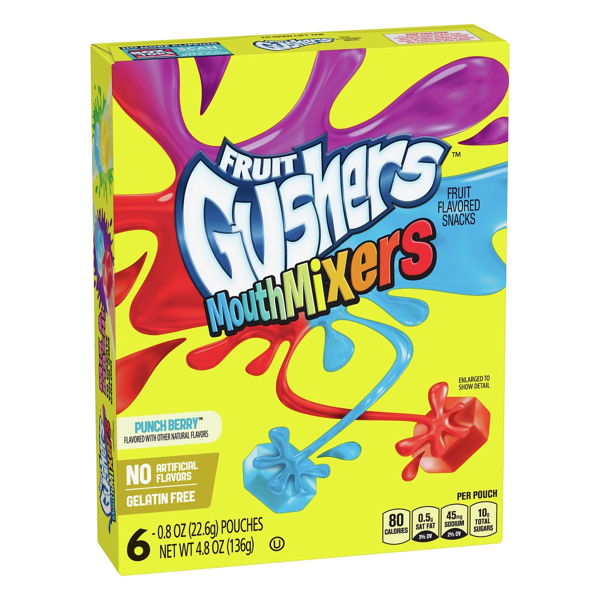 slide 2 of 10, Fruit Gushers Mouth Mixers Fruit Flourishourishourishavored Snack Pouches Punch Berry - 6 Pack, 6 ct