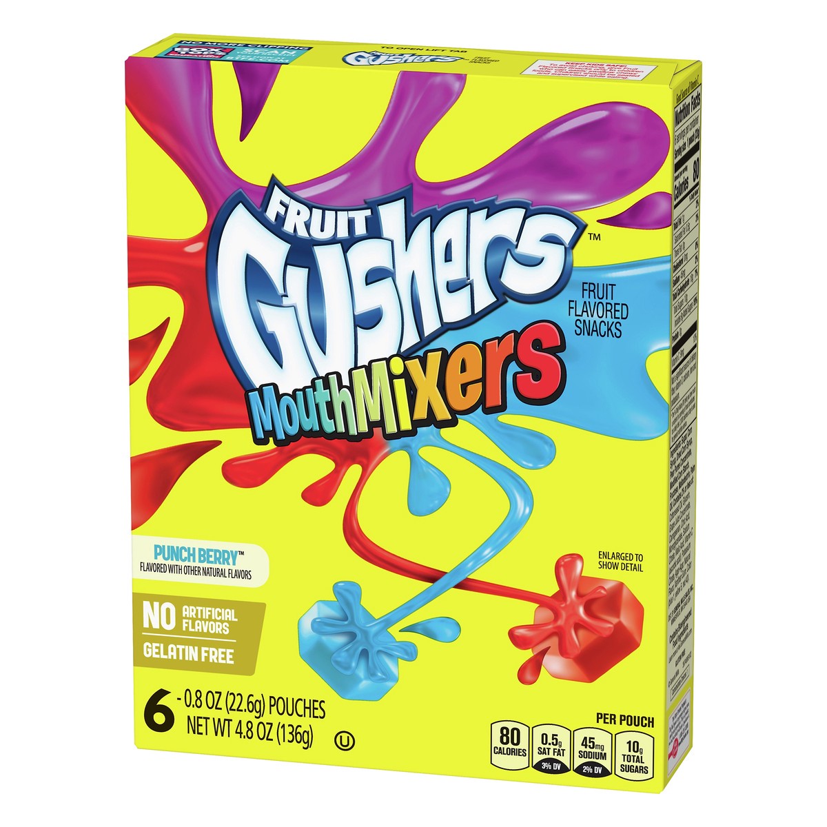 slide 3 of 10, Fruit Gushers Mouth Mixers Fruit Flourishourishourishavored Snack Pouches Punch Berry - 6 Pack, 6 ct