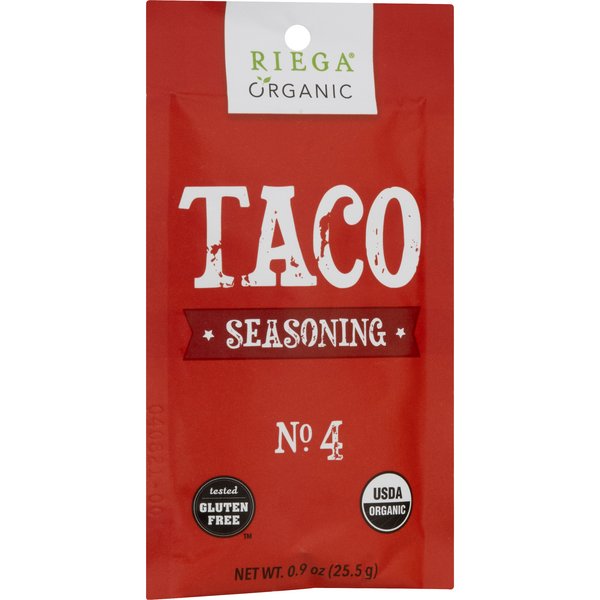 slide 1 of 1, Riega Taco Seasoning, Organic, No. 4, 0.9 oz