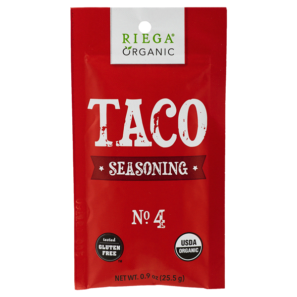 slide 1 of 1, Riega Organic No. 4 Taco Seasoning, 0.9 oz