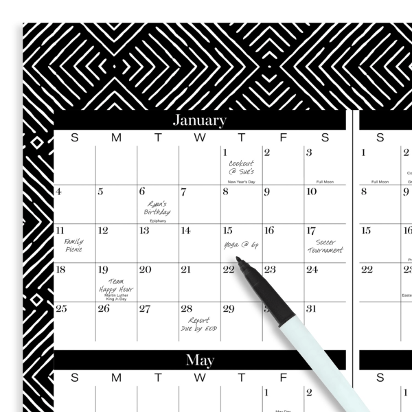 slide 5 of 9, Cambridge® Dakota 2025-2026 Erasable Wall Calendar, Reversible Academic Year/Regular Year, Extra Large, 24"" x 36"", 1 ct