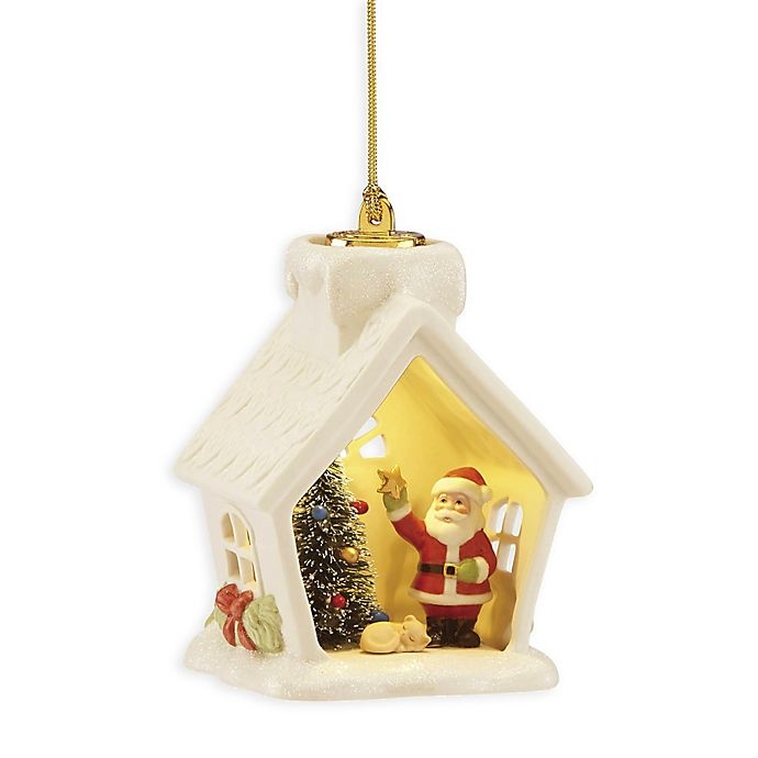 slide 1 of 1, Lenox Lit Santa Scene Ornament, 1 ct