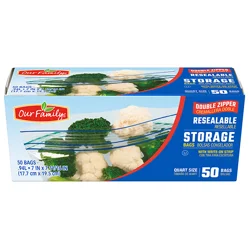 Our Family Quart Resealable Storage Bags