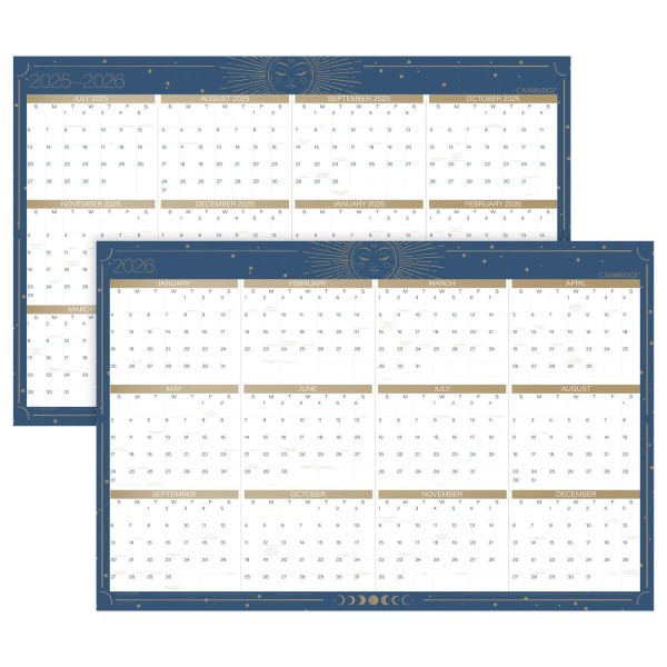 slide 8 of 9, Cambridge® Solstice 2025-2026 Erasable Wall Calendar, Reversible Academic Year/Regular Year, Extra Large, 24"" x 36"", 1 ct