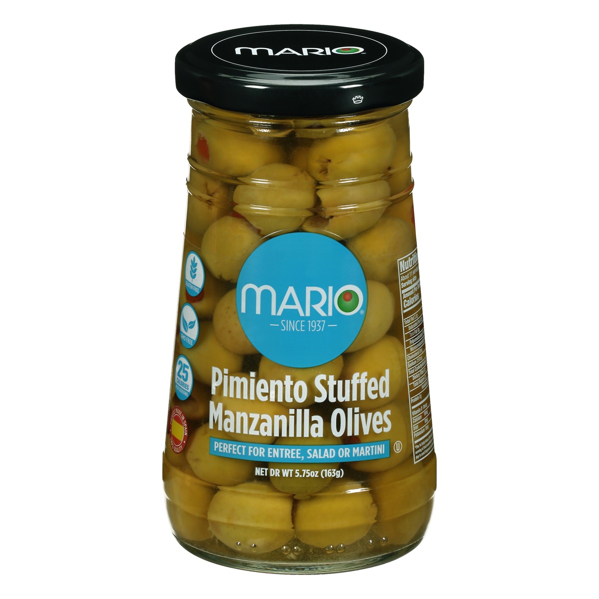 slide 1 of 1, Mario Stuffed Green Spanish Manzanilla Olives, 5.75 oz