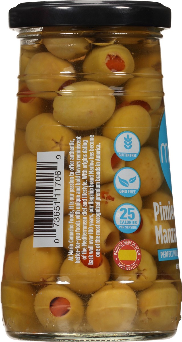 slide 6 of 8, Mario Stuffed Green Spanish Manzanilla Olives, 5.75 oz