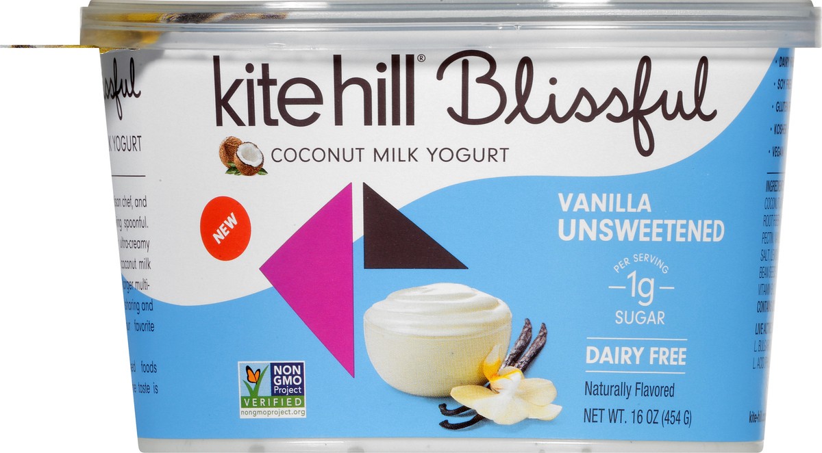 slide 3 of 12, Kite Hill Blissful Dairy Free Unsweetened Vanilla Coconut Milk Yogurt 16 oz, 16 oz