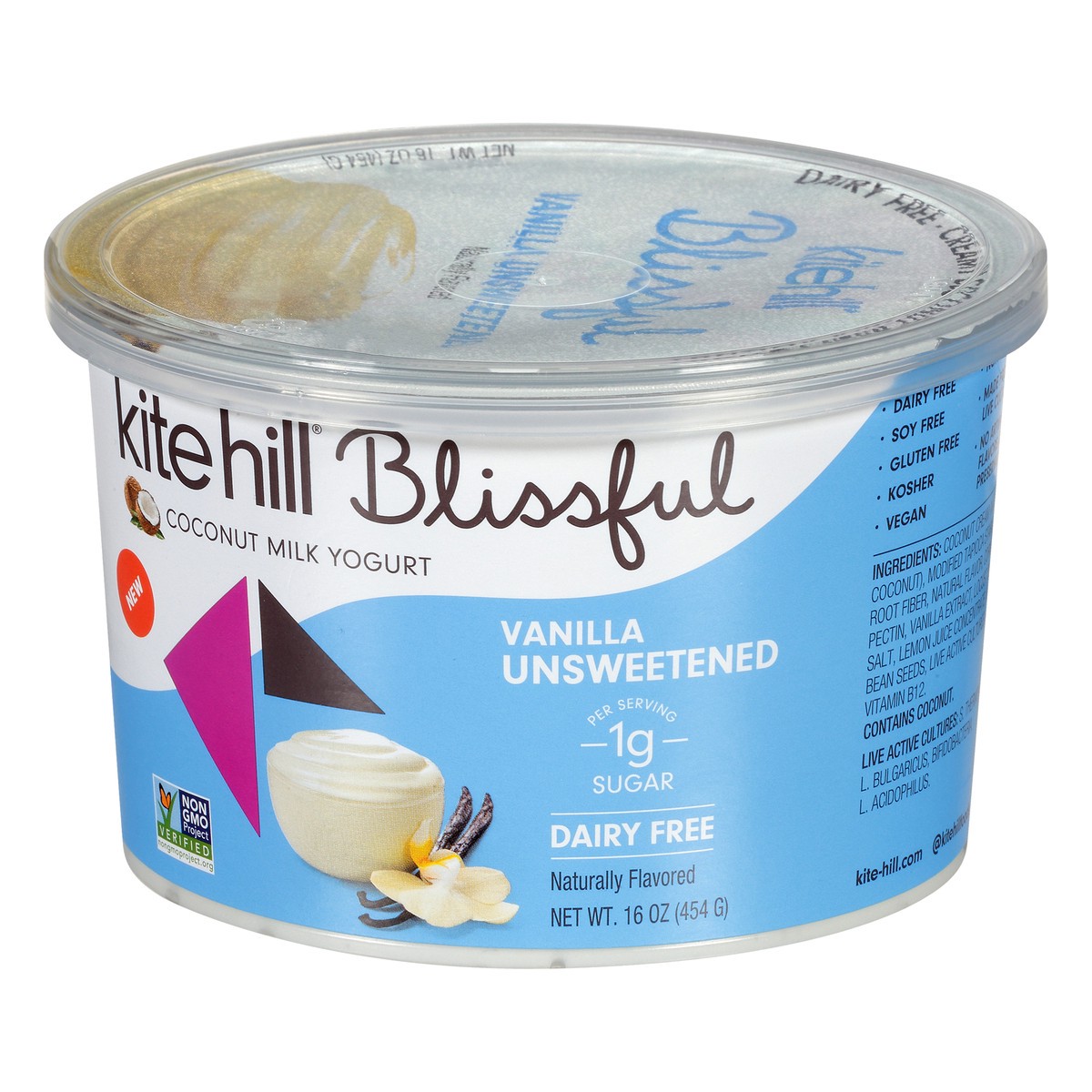 slide 7 of 12, Kite Hill Blissful Dairy Free Unsweetened Vanilla Coconut Milk Yogurt 16 oz, 16 oz