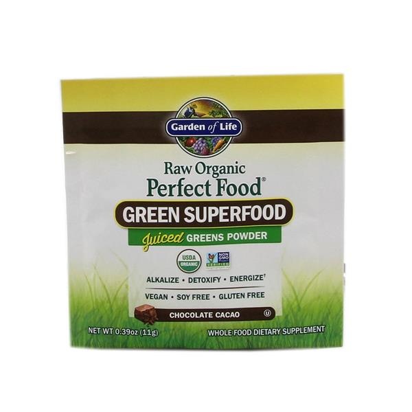 slide 1 of 1, Garden of Life Perfect Food Chocolate Raw Organic Green Super Food Packet, 0.34 oz