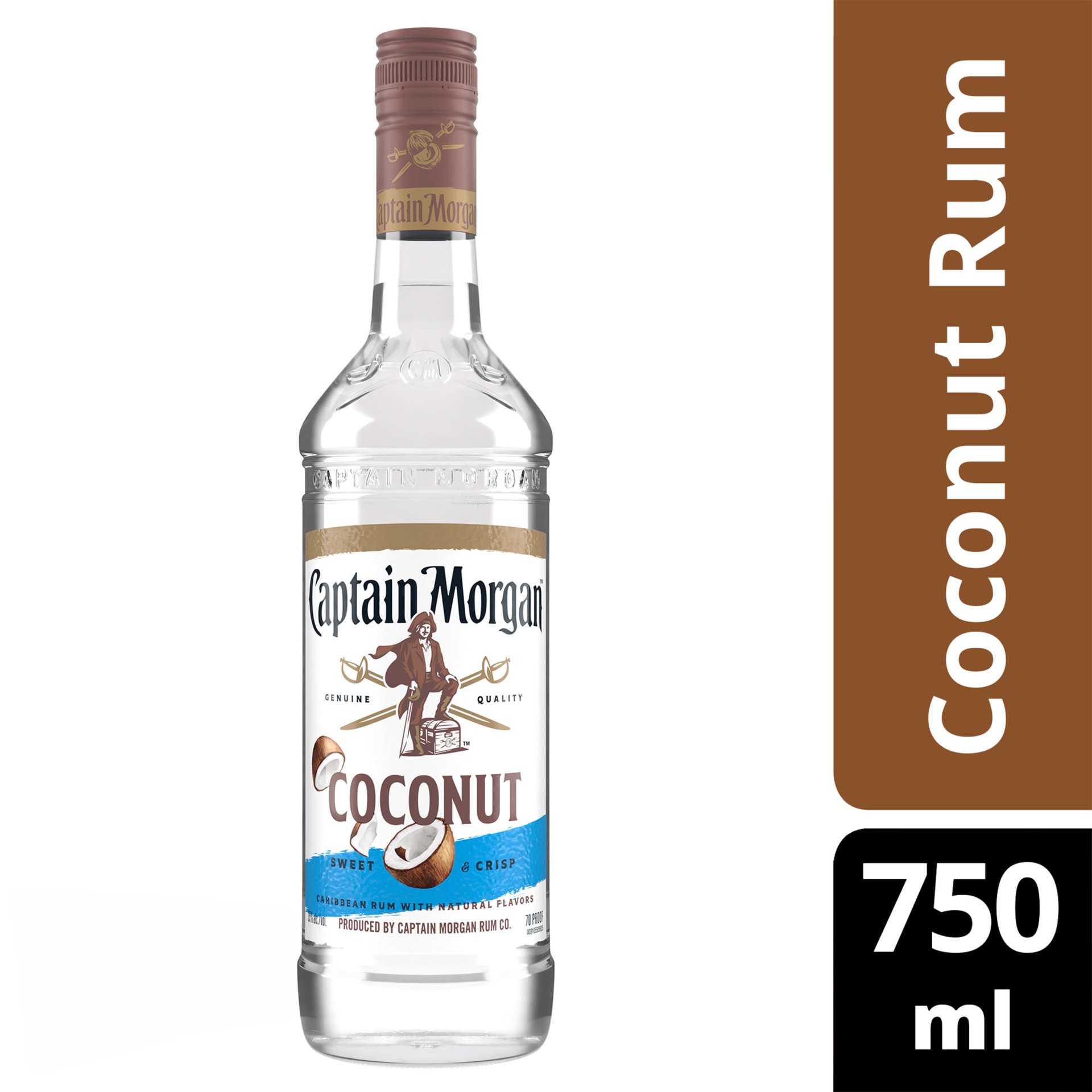 slide 1 of 3, Captain Morgan Coconut (Caribbean Rum with Natural Flavors), 750 mL, 750 ml