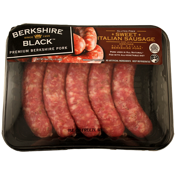 slide 1 of 1, Berkshire Black Premium Italian Sausage - Sweet, 16 oz