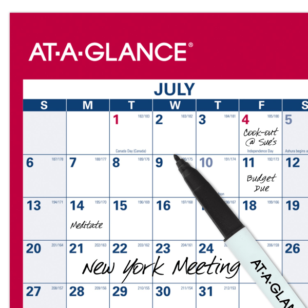 slide 2 of 5, AT-A-GLANCE® Horizontal Reversible Erasable Academic and Regular Year 2025-2026 Wall Calendar, Extra Large, 48"" x 32"", 1 ct