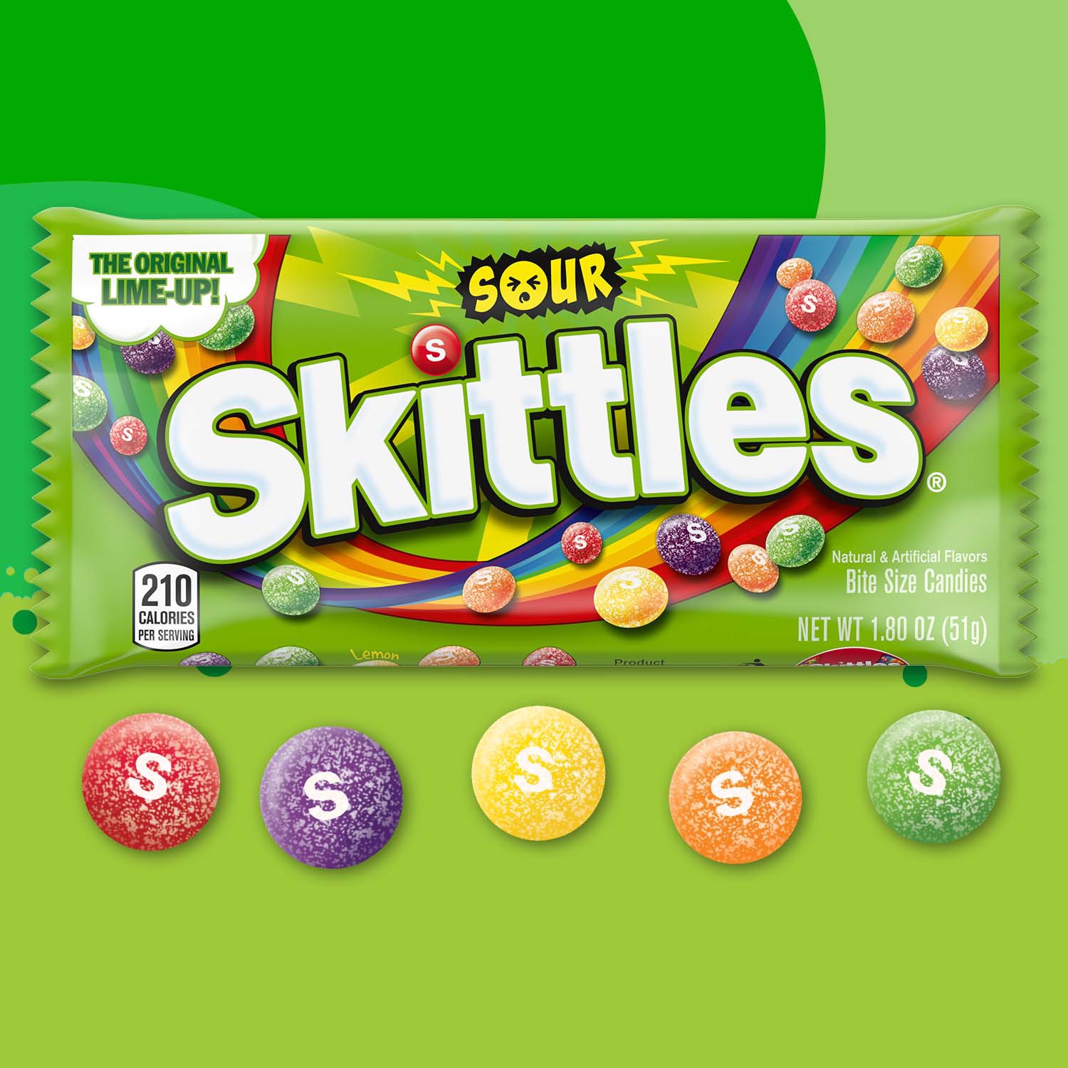 slide 6 of 8, SKITTLES Sour Candy, Full Size, 1.8 oz Bag, 1.8 oz