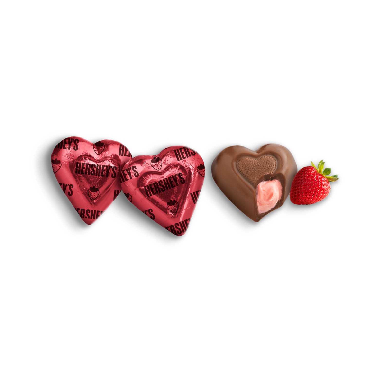 slide 6 of 8, HERSHEY'S Strawberry Creme Flavored Hearts, Valentine's Candy Bag, 8.8 oz, 8.8 oz