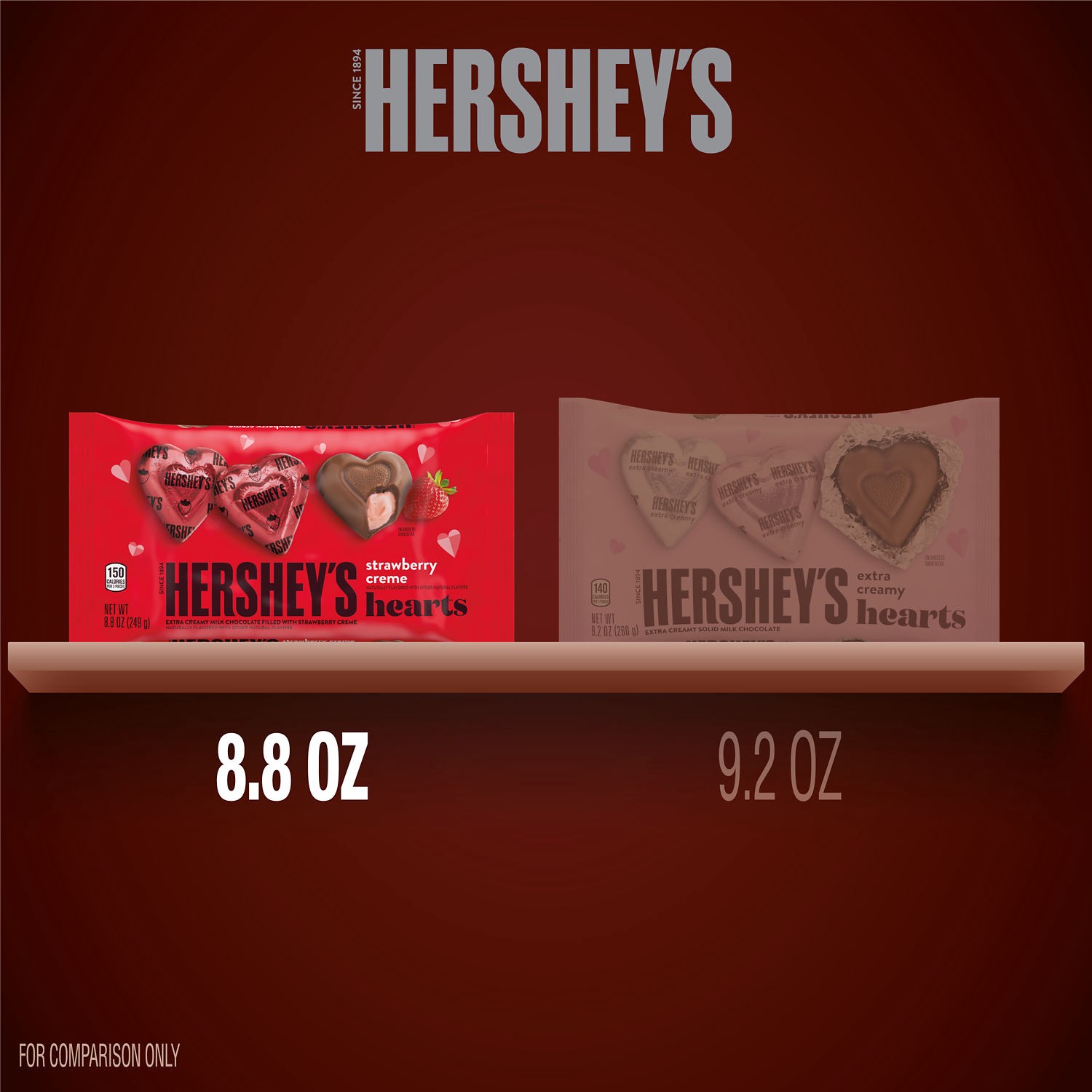 slide 5 of 8, HERSHEY'S Strawberry Creme Flavored Hearts, Valentine's Candy Bag, 8.8 oz, 8.8 oz