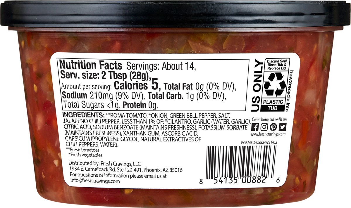 slide 6 of 7, Fresh Cravings Medium Pico De Gallo Salsa 14 oz, 14 oz