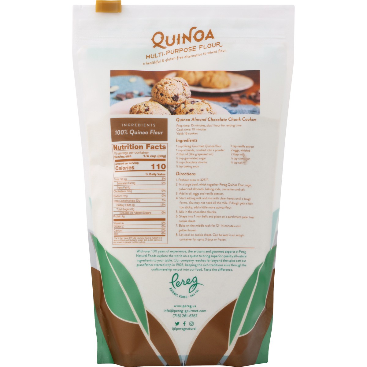 slide 8 of 8, Pereg Gourmet Flour Quinoa, 16 oz