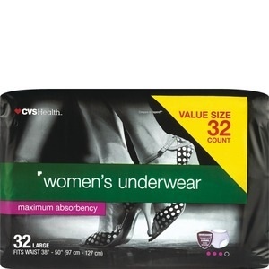 slide 1 of 1, CVS Health Women's Underwear Maximum Absorbency Large Lavender, 32 ct
