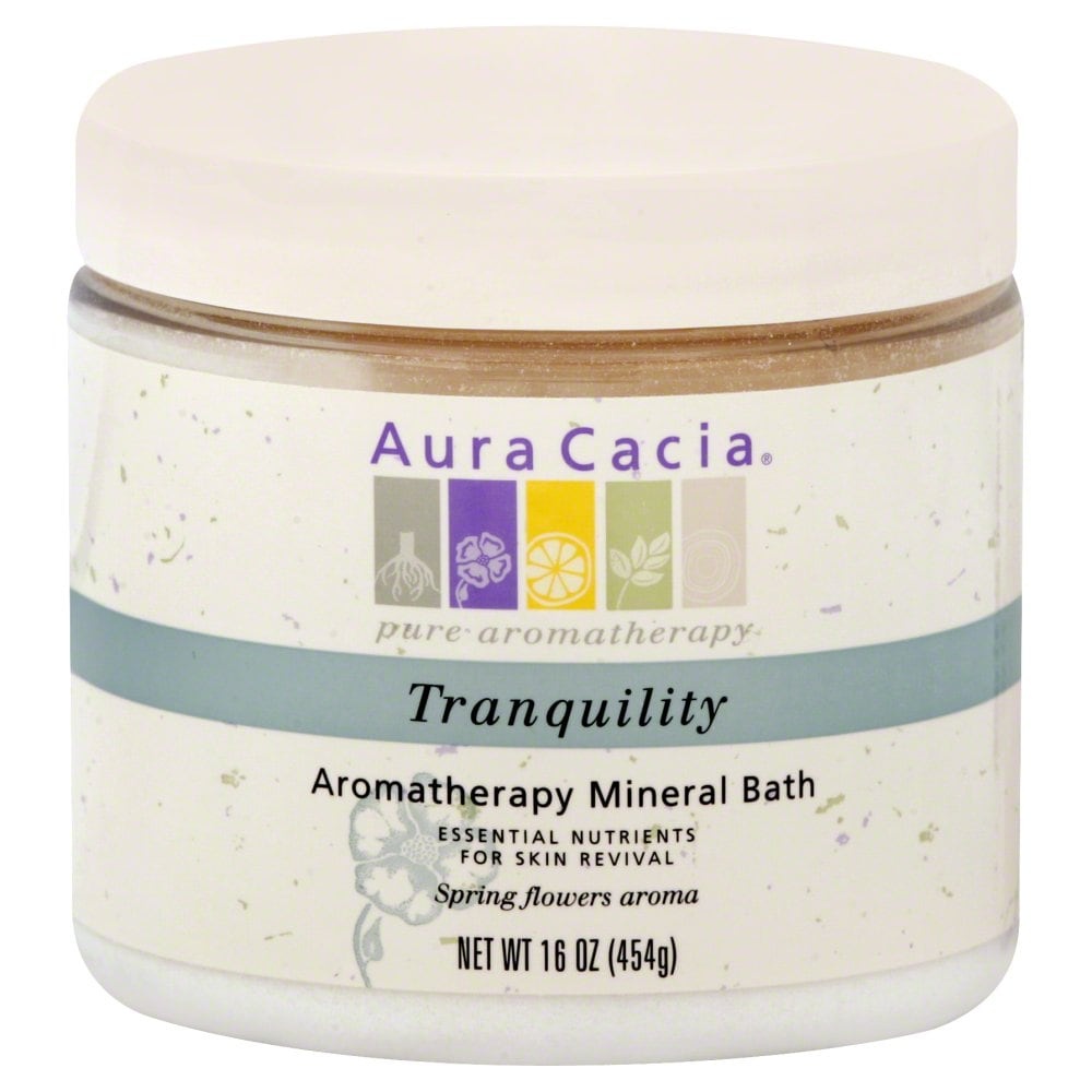 slide 1 of 1, Aura Cacia Aromatherapy Mineral Bath, Tranquility, Spring Flowers Aroma, 16 oz