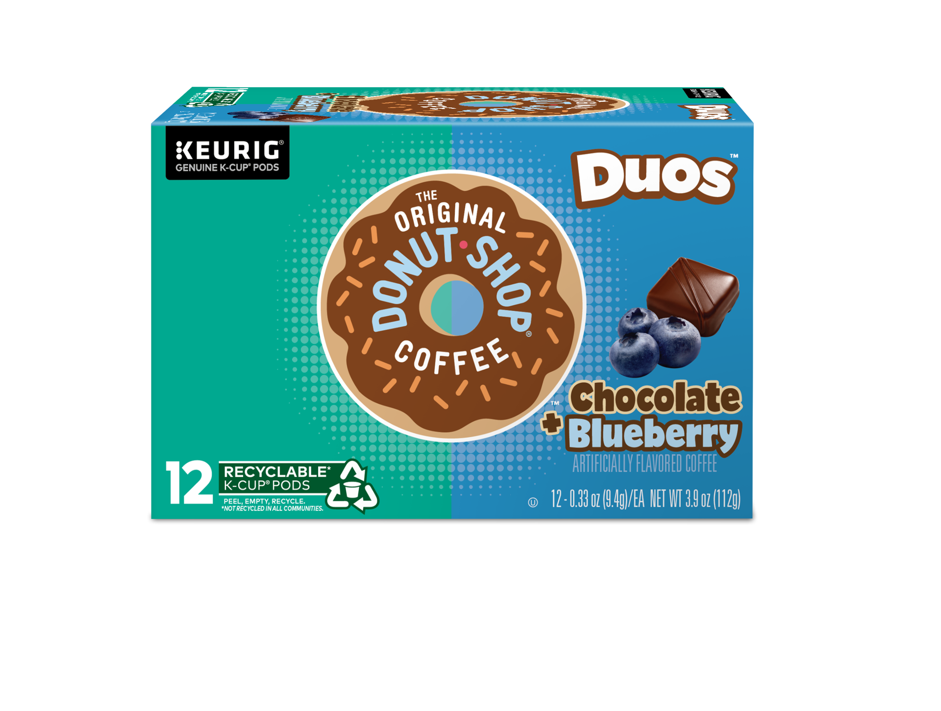 slide 2 of 5, The Original Donut Shop Duos Chocolate Blueberry Coffee, Keurig Single-Serve K-Cup Pods, 12 Count, 12 ct