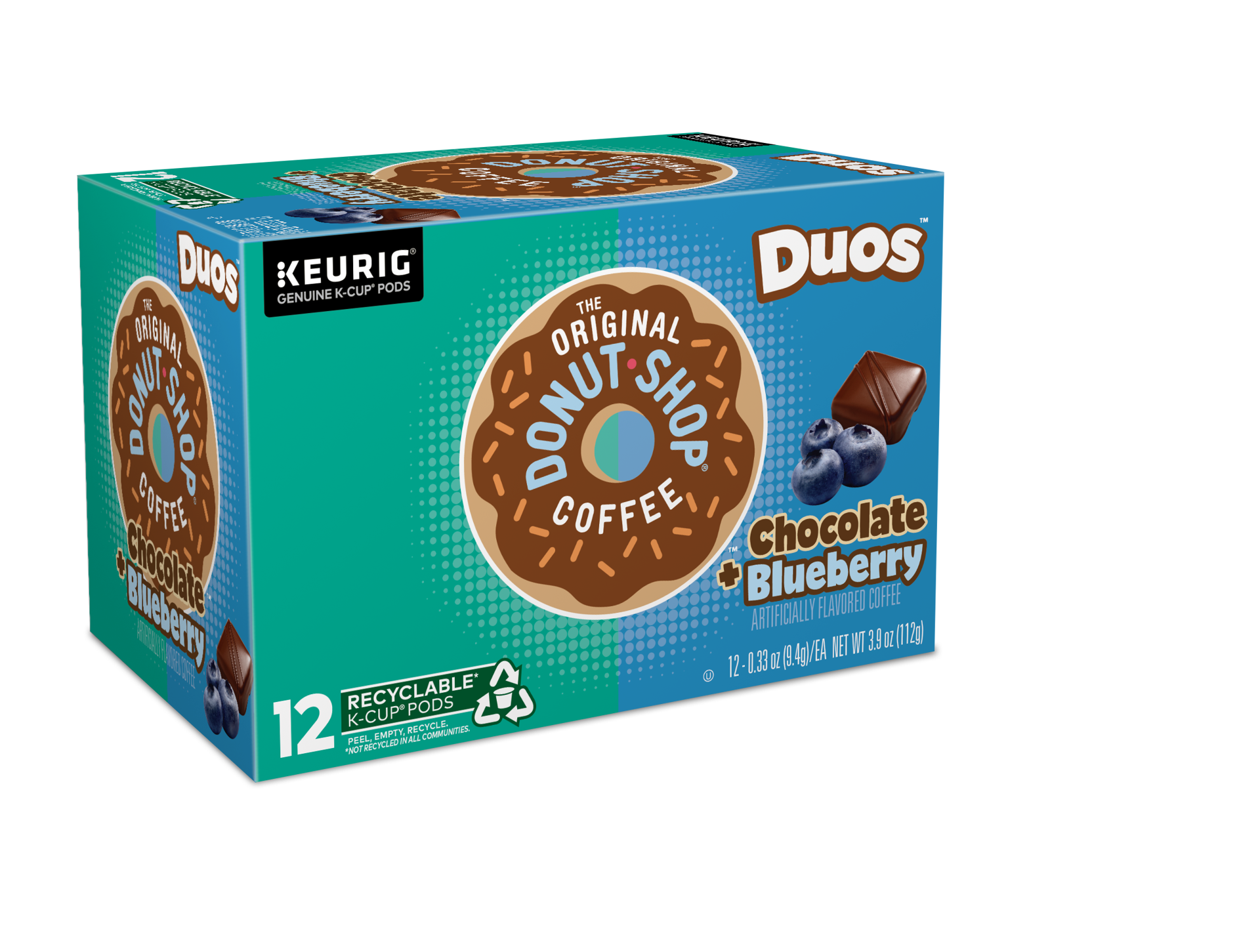 slide 3 of 5, The Original Donut Shop Duos Chocolate Blueberry Coffee, Keurig Single-Serve K-Cup Pods, 12 Count, 12 ct