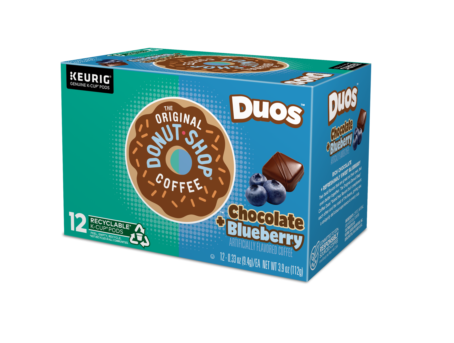 slide 4 of 5, The Original Donut Shop Duos Chocolate Blueberry Coffee, Keurig Single-Serve K-Cup Pods, 12 Count, 12 ct