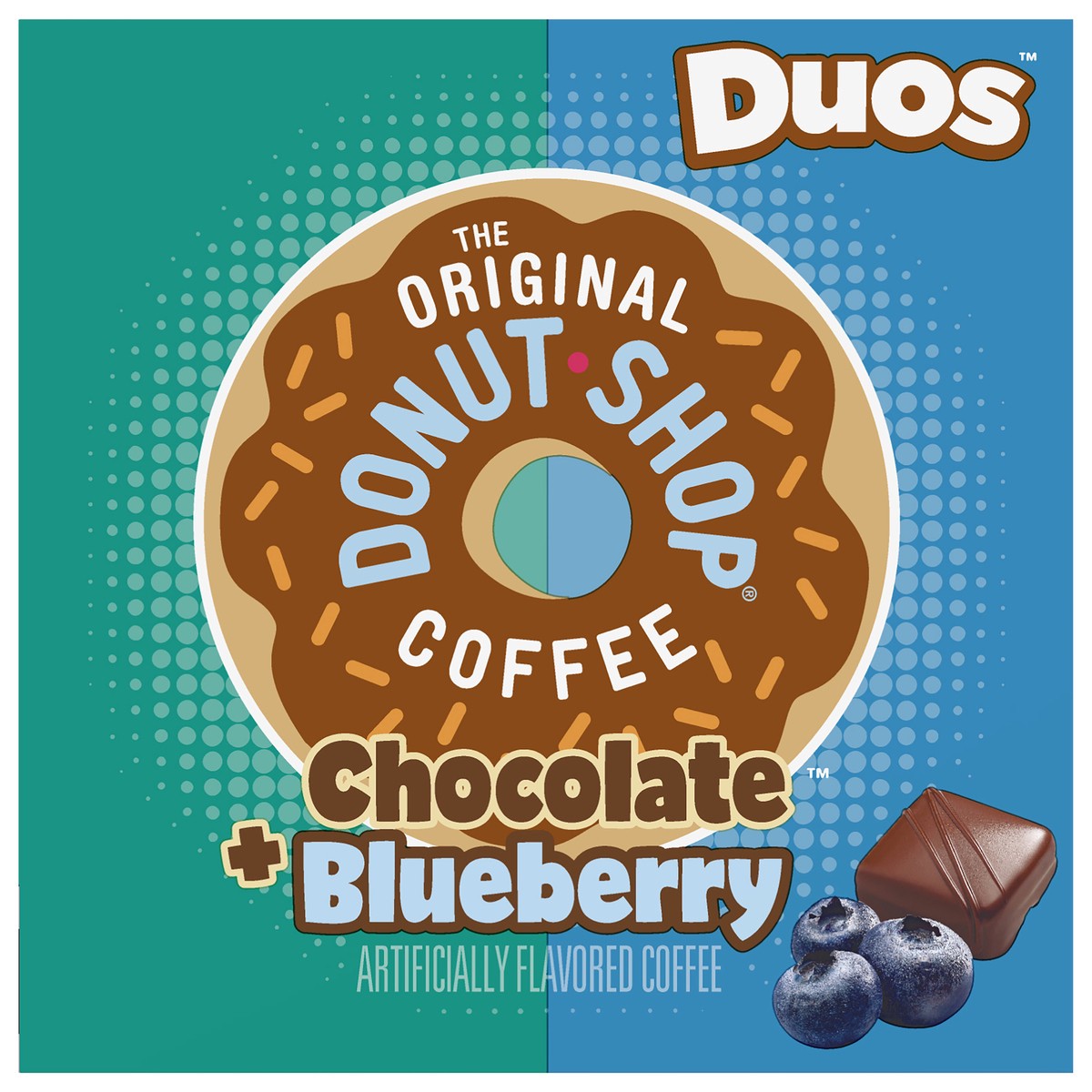 slide 1 of 5, The Original Donut Shop Duos Chocolate Blueberry Coffee, Keurig Single-Serve K-Cup Pods, 12 Count, 12 ct