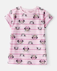Carter's Toddler Striped Minnie Short Sleeve Graphic Tee - Pink Pink 2T