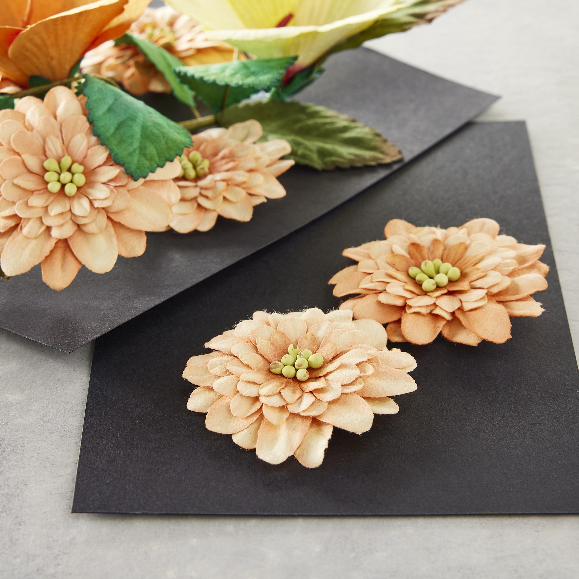 slide 3 of 3, Peach Gerbera Daisy Embellishments By Recollections, 2 in x 2 in