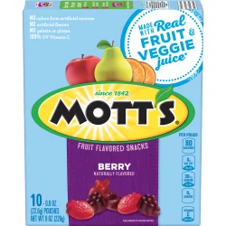 Mott's Medleys Fruit Snacks, Fruit Flavored Gluten Free Snacks, Berry, 10 Pouches