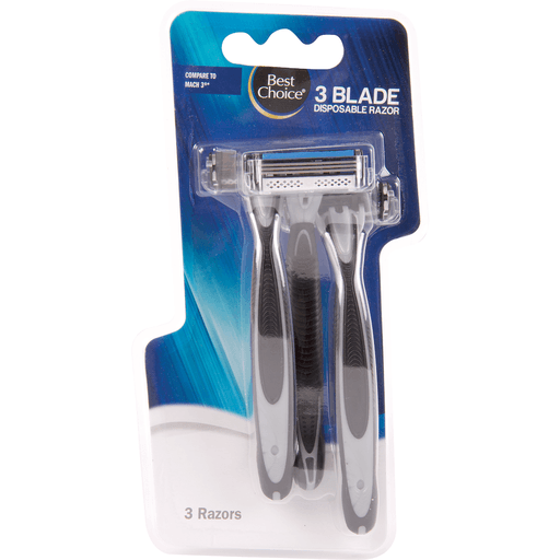 slide 1 of 1, Best Choice 3 Blade Disposable Razors, 1 ct