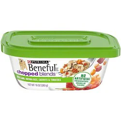 Beneful Dog Food Wet Chopped Blends Lamb Brown Rice Carrots Tomatoes & Spinach - 10 Oz