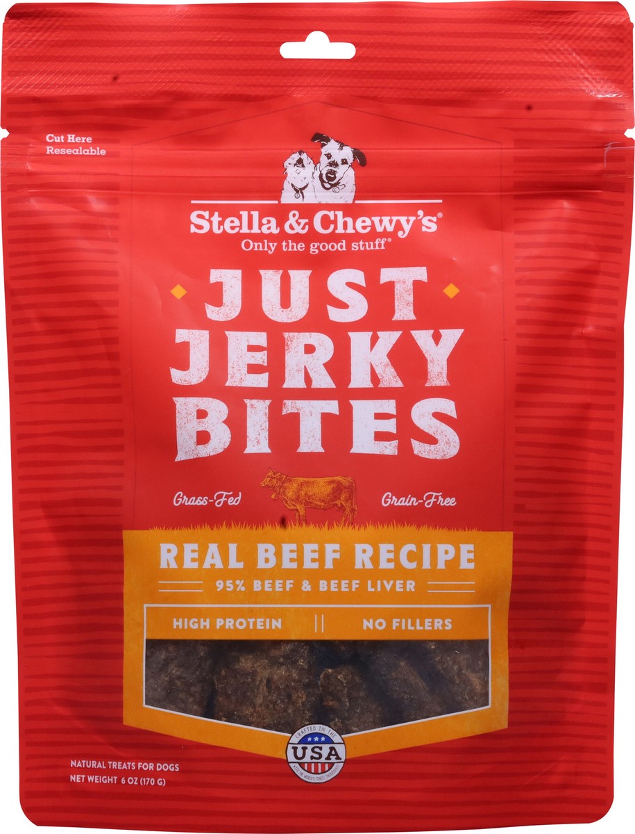slide 15 of 15, Stella & Chewy's Just Jerky Bites High Protein Real Beef Recipe Treats for Dogs 6 oz, 6 oz