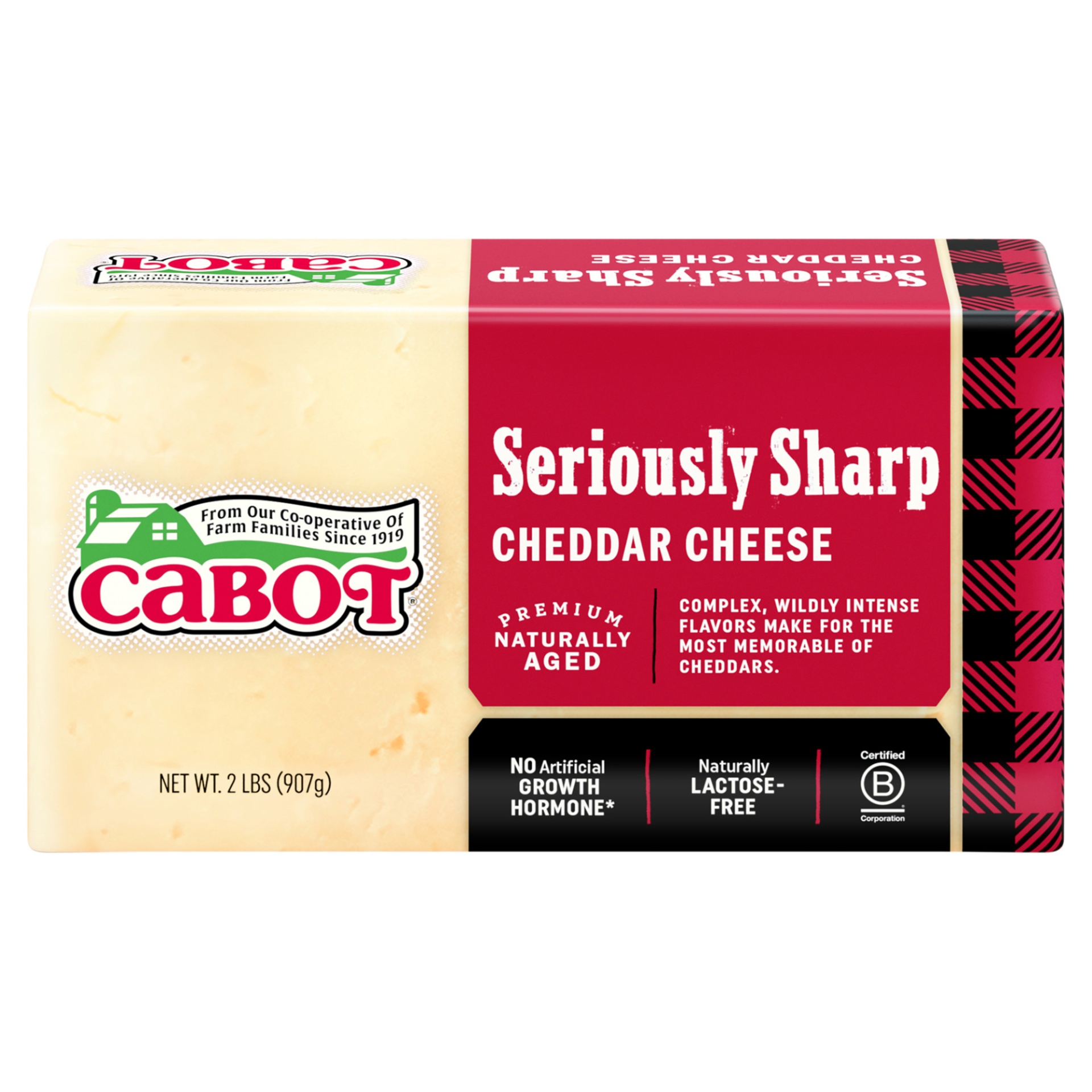 slide 4 of 5, Cabot Seriously Sharp Cheddar Cheese, 2 lb
